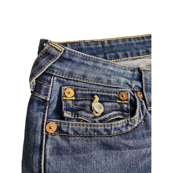 TRUE RELIGION WOMEN`S SLIM STRAIGHT WFLP JEANS SIZE 31 IN BKYM SAVAGE SALN - Picture 8 of 15